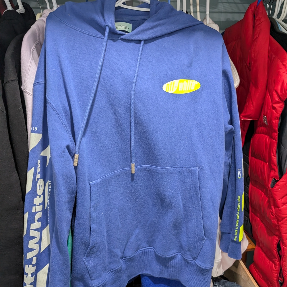 Off-White Blue Hoodie for Men